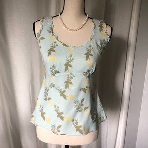 LOFT Pale Blue Blouse with Lemons